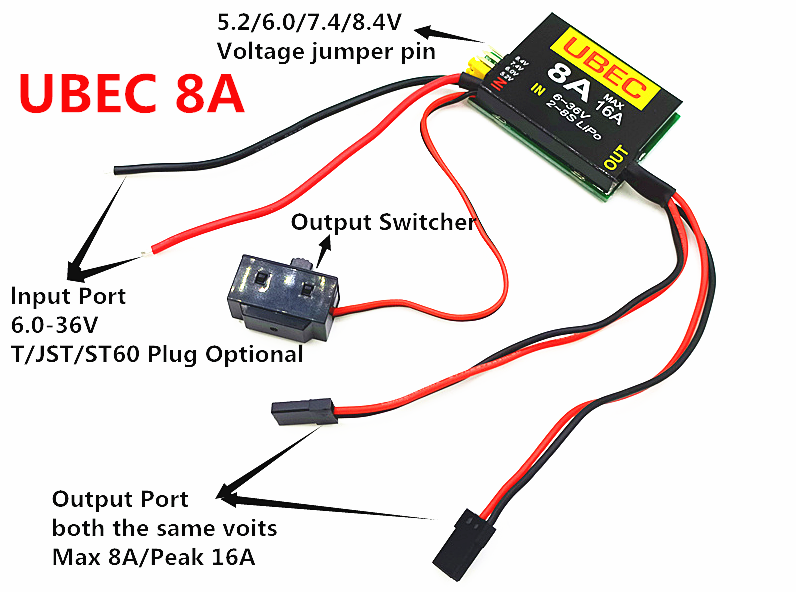 4S-6S 15-26v UBEC-8A BEC DUAL  - Hobby Queen Rc review and price